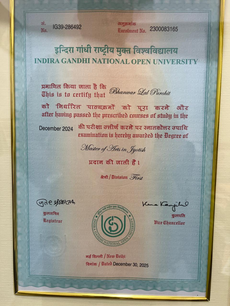 IGNOU M.A. Jyotish